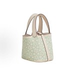 HERMES Picotin Lock 14 Silver buckle vegetable basket bucket bag handbag 14 Women\'s style grey, white and green